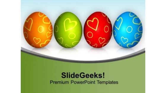 Four Easter Bunny Eggs PowerPoint Templates Ppt Backgrounds For Slides 0813