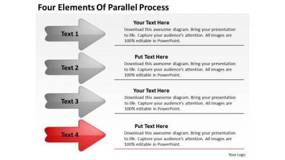 Four Elements Of Parallel Process Business Planning Template PowerPoint Slides