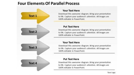 Four Elements Of Parallel Process Need Business Plan PowerPoint Templates