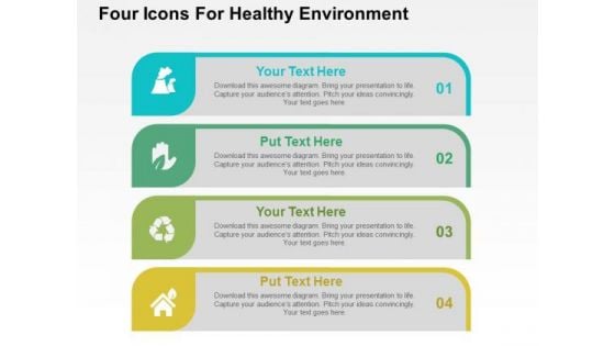 Four Icons For Healthy Environment PowerPoint Templates