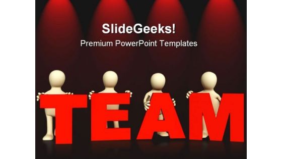 Four Persons Team Business PowerPoint Templates And PowerPoint Backgrounds 0411