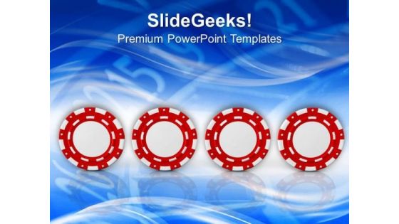 Four Poker Chips On White Background PowerPoint Templates Ppt Backgrounds For Slides 0413