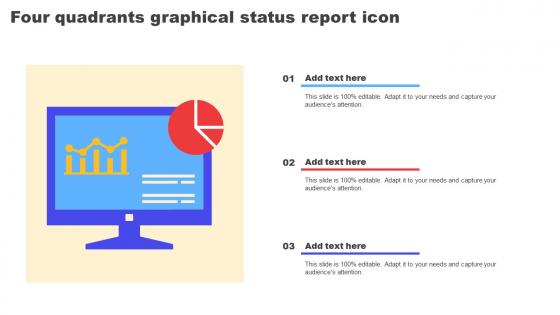 Four Quadrants Graphical Status Report Icon Mockup pdf
