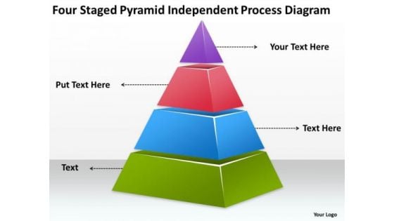 Four Staged Pyramid Independent Process Diagram Ppt Insurance Business Plan PowerPoint Templates