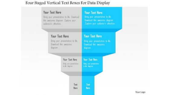 Four Staged Vertical Text Boxes For Data Display Presentation Template