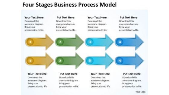 Four Stages Business Process Model Creating Plan PowerPoint Templates