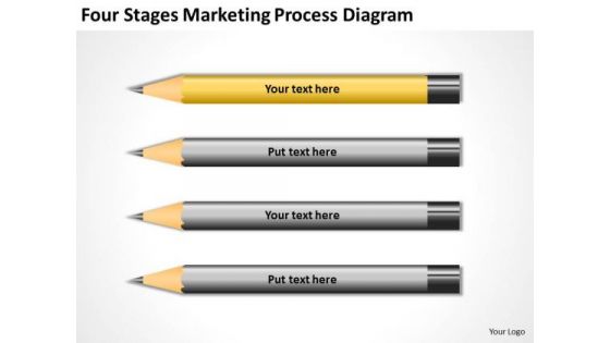 Four Stages Marketing Process Diagram Ppt Business Plan PowerPoint Slides