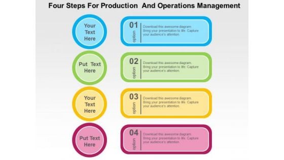 Four Steps For Production And Operations Management PowerPoint Template Four Steps For Production And Operations Management PowerPoint Template