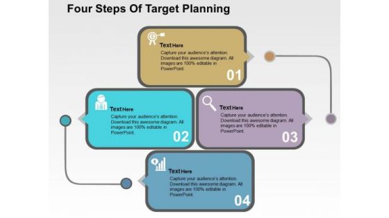 Four Steps Of Target Planning PowerPoint Template