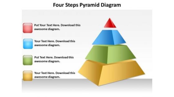 Four Steps Pyramid Diagram Templates PowerPoint Chart