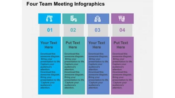 Four Team Meeting Infographic PowerPoint Templates
