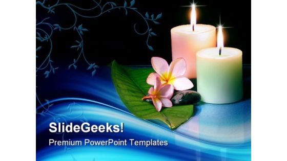 Frangipane Flower With Candles Beauty PowerPoint Themes And PowerPoint Slides 0311