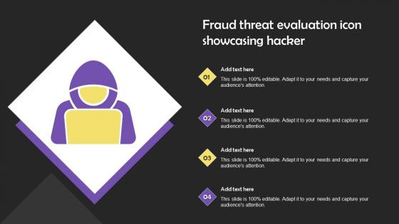 Fraud Threat Evaluation Icon Showcasing Hacker Mockup Pdf