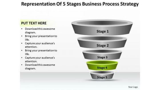 Free Business Charts Of 5 Stages Process Strategy PowerPoint Templates