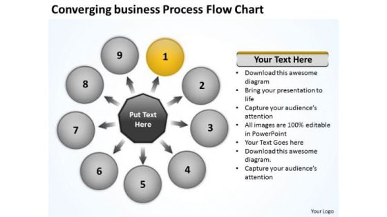 Free Business PowerPoint Templates Process Flow Chart Target