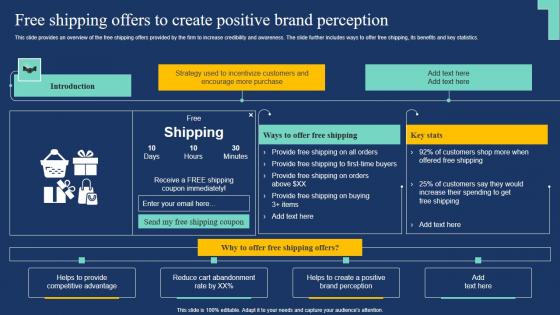 Free Shipping Offers To Create Positive Brand Perception Market Expansion Tactic Mockup Pdf