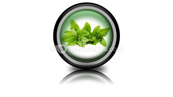 Fresh Green Mint Leaves PowerPoint Icon Cc