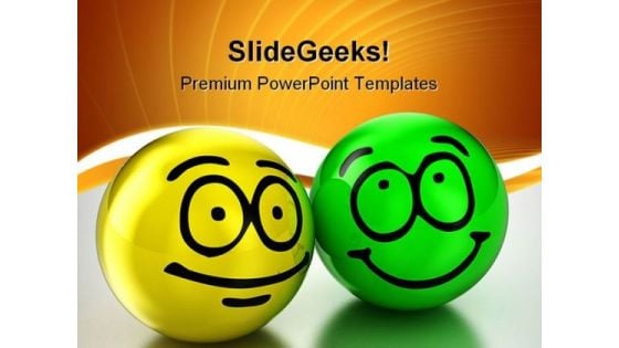 Friendship Smiley Balls Metaphor PowerPoint Templates And PowerPoint Backgrounds 0411