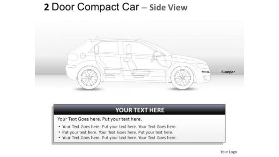 Front Design 2 Door Gray Car Side PowerPoint Slides And Ppt Diagram Templates