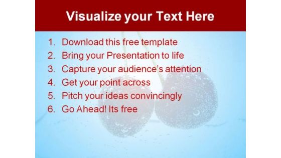 Red Cherry Fruit PowerPoint Template