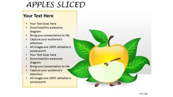 Fruits Apples Sliced PowerPoint Slides And Ppt Diagram Templates