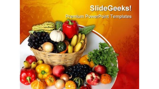 Fruits Vegetables Basket Food PowerPoint Templates And PowerPoint Backgrounds 0311