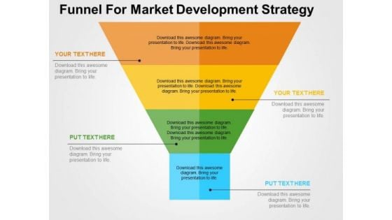 Funnel For Market Development Strategy PowerPoint Template