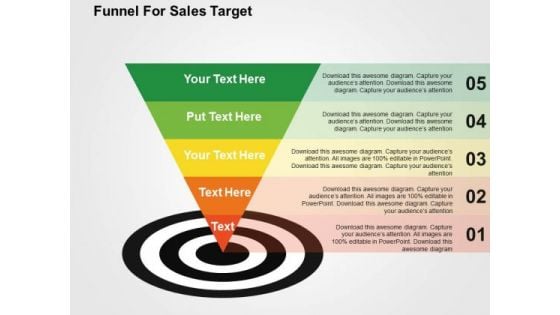 Funnel For Sales Target PowerPoint Template