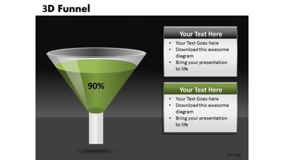 Funnel PowerPoint Diagram Showing Percent Conversion Ppt Slides