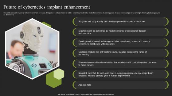 Future Of Cybernetics Implant Enhancement Cybernetic Systems Clipart Pdf