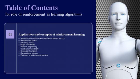 G204 Table Of Contents For Role Of Reinforcement In Learning Algorithms Template Pdf