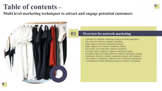 G206 Table Of Contents Multi Level Marketing Techniques To Attract And Engage Pictures Pdf