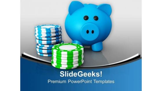 Gambling With Saved Money PowerPoint Templates Ppt Backgrounds For Slides 0713