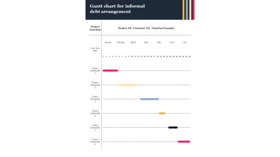 Gantt Chart For Informal Debt Arrangement One Pager Sample Example Document