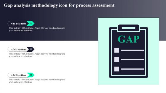 Gap Analysis Methodology Icon For Process Assessment Summary Pdf