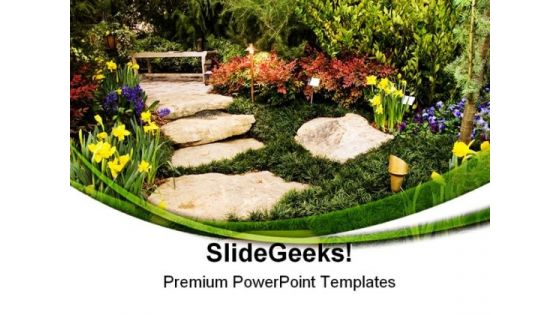 Garden Path Nature PowerPoint Templates And PowerPoint Backgrounds 0511