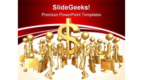 Gathering Towards Money PowerPoint Themes And PowerPoint Slides 0511