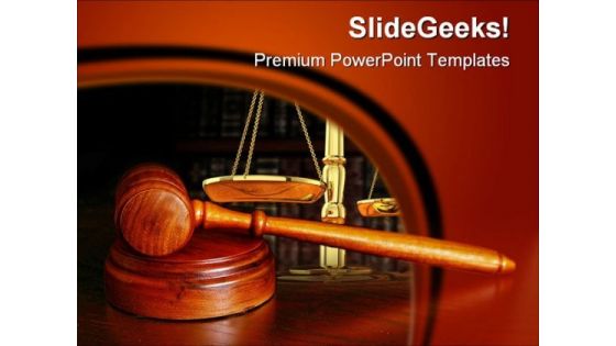 Gavel Law PowerPoint Background And Template 1210