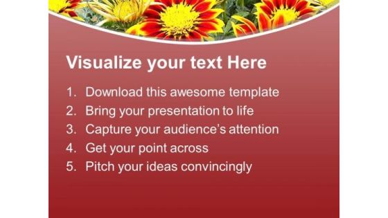 Gazanias Flower For Thematic Background PowerPoint Templates Ppt Backgrounds For Slides 0513