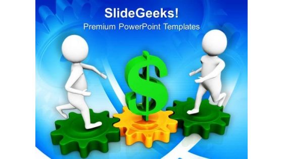 Gear Business For Doller Growth PowerPoint Templates Ppt Backgrounds For Slides 0713