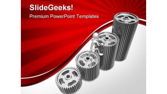 Gear Graph Business PowerPoint Templates And PowerPoint Backgrounds 0411