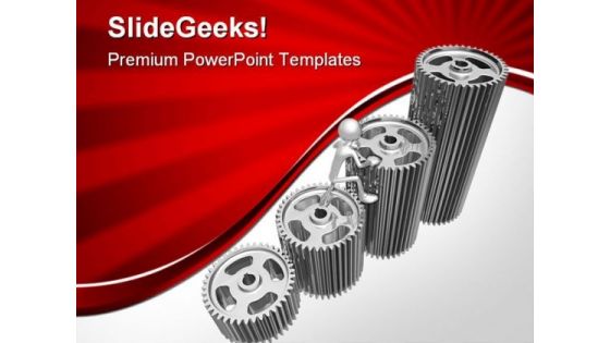 Gear Graph Business PowerPoint Themes And PowerPoint Slides 0411