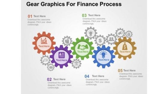 Gear Graphics For Finance Process PowerPoint Templates