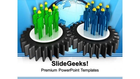 Gear Teamwork Global PowerPoint Templates And PowerPoint Themes 0712