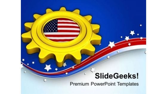 Gear The Business With American Market PowerPoint Templates Ppt Backgrounds For Slides 0713