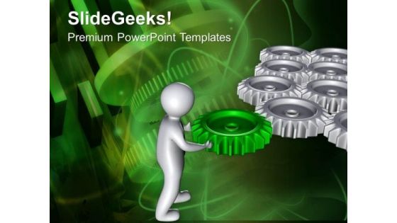 Gear The Process Flow With Right Solution PowerPoint Templates Ppt Backgrounds For Slides 0613