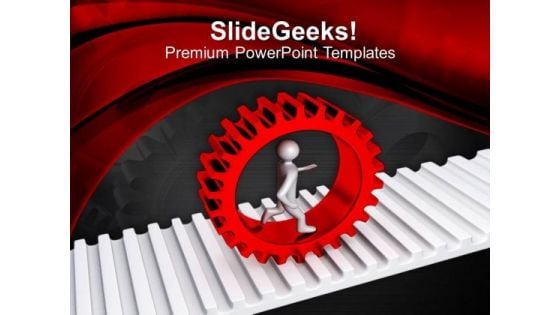 Gear The Process Of Business PowerPoint Templates Ppt Backgrounds For Slides 0613