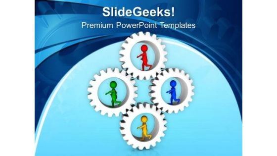 Gear The Process With Team PowerPoint Templates Ppt Backgrounds For Slides 0613