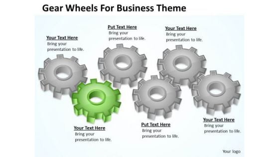 Gear Wheels For Business Theme Ppt Computer Plan PowerPoint Slides