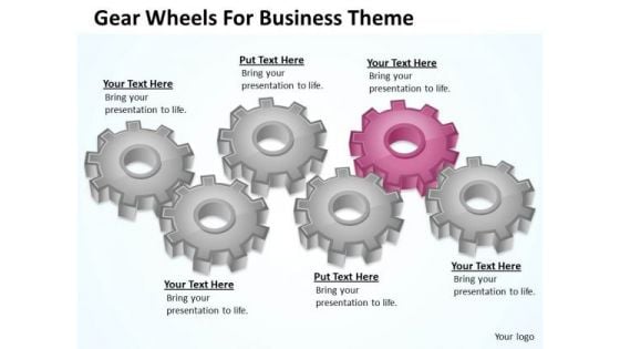 Gear Wheels For Business Theme Ppt Frozen Yogurt Plan PowerPoint Slides